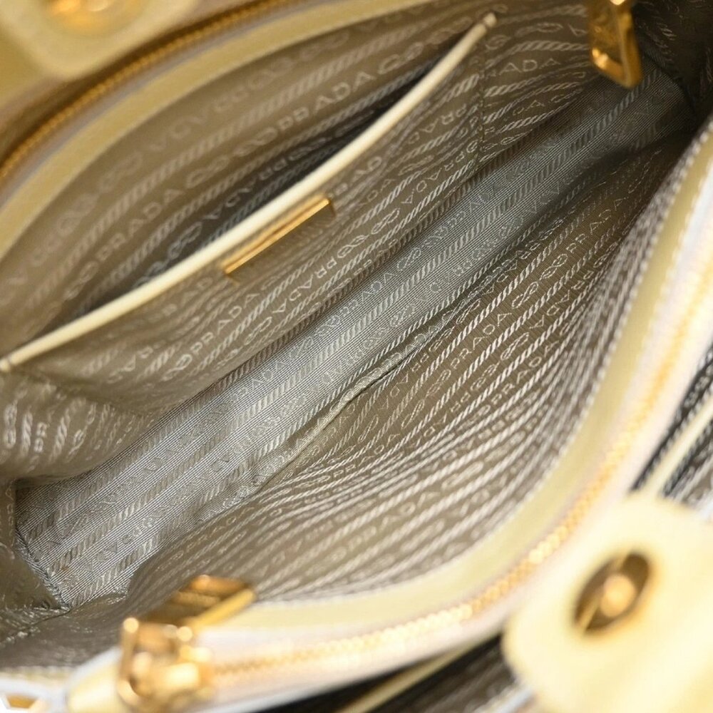 PRADA MILANO 2Way Shoulder Hand Bag Promenade Saffiano Leather Yellow 76EG323 - Picture 8 of 16